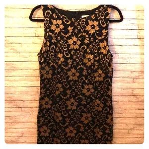 Helene Berman black and gold lace dress